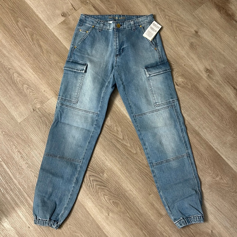 NWT Michael Kors Denim Cargo Pants